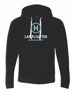 Lamplighter Hockey Black Hoodie w/ Logo in Blue